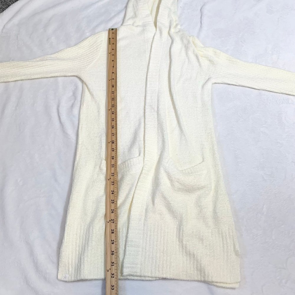 Barefoot Dreams CozyChic Lite Cardigan Women‎ XS Cream Hooded Open Front Pockets - Picture 11 of 11
